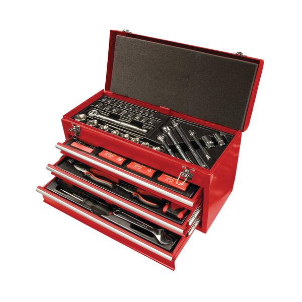 North American Tool Ind Tool Chest, 3 Drawer, Red 8836